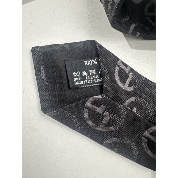 New GIORGIO ARMANI Black Label Neck Tie 100% SILK HAND MADE IN ITALY - Picture 4 of 9